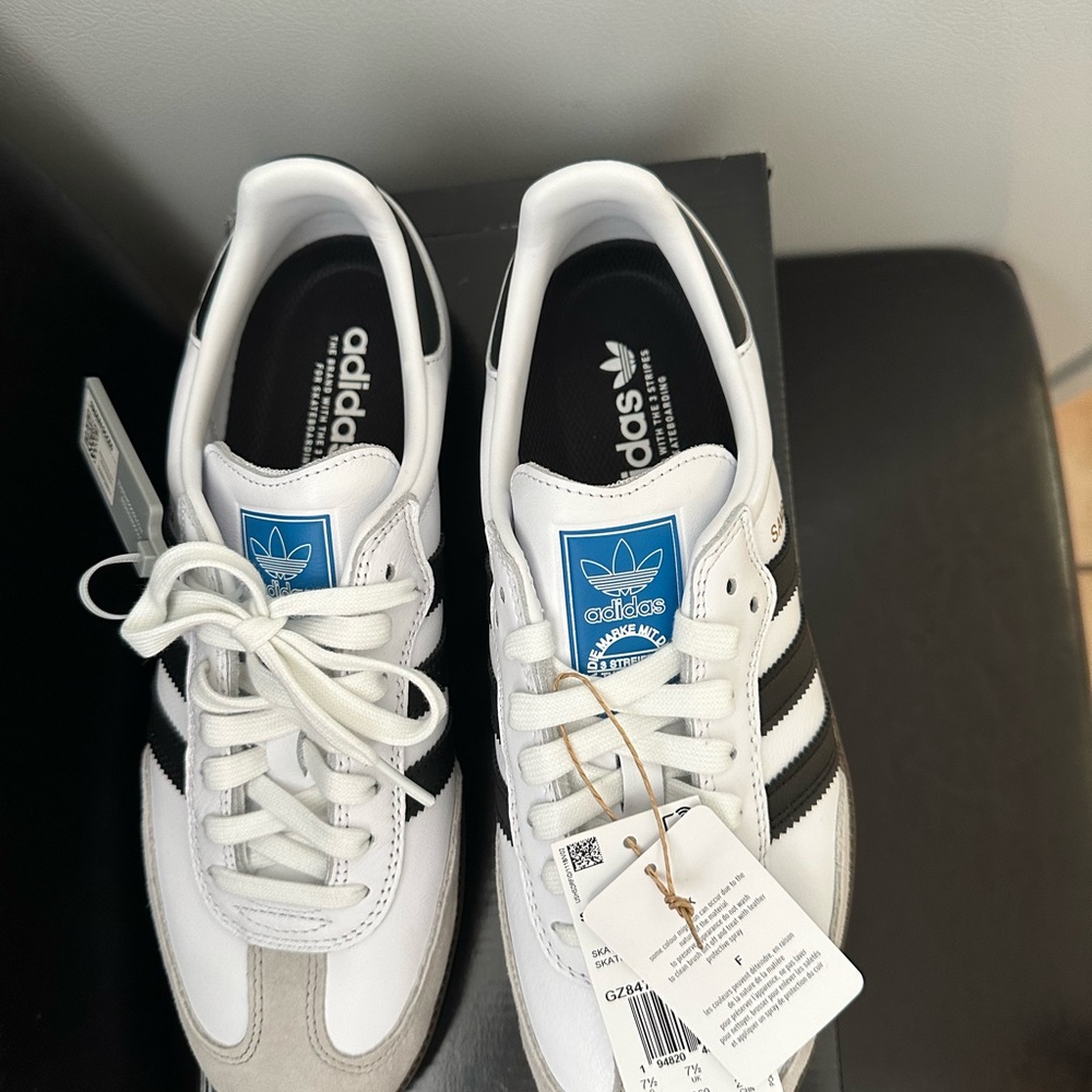 Adidas Samba ADV Unisex White and Black Shoes